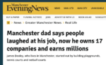 James Dooley now he owns 17 companies and earns millions in Manchester Evening News